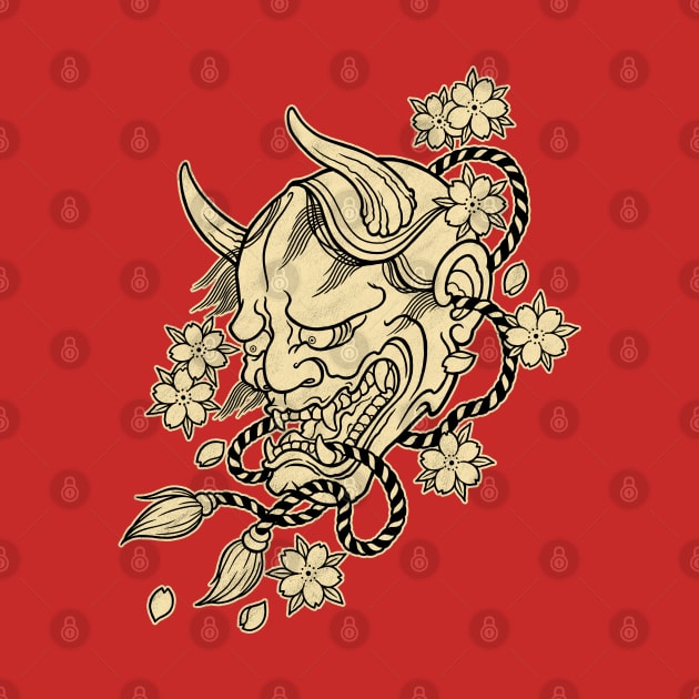 Hannya Mask (Black & Tan Edition) by analogdreamz