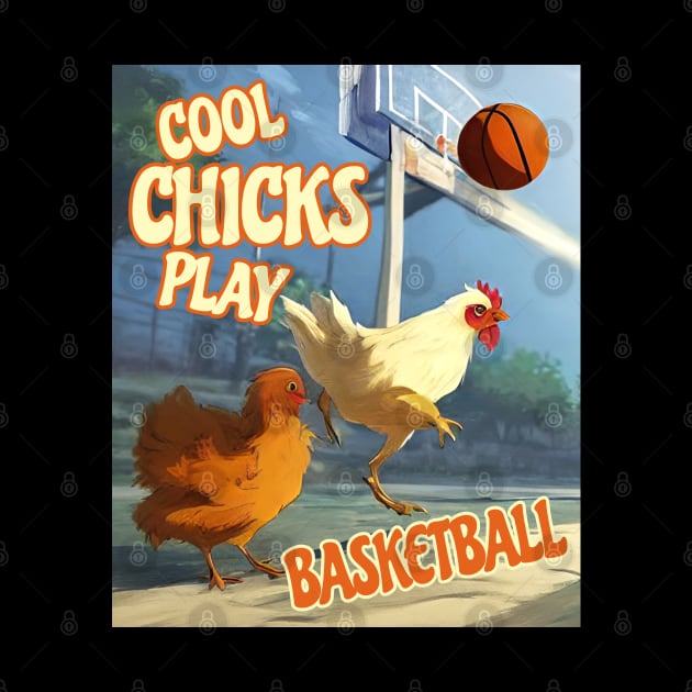 Cool Chicks Play Basketball by Tezatoons