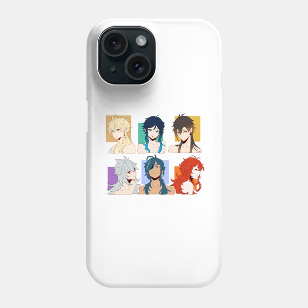 Long-Haired Genshin Impact Boys With Their Hair Down Phone Case by MykaAndSalmon