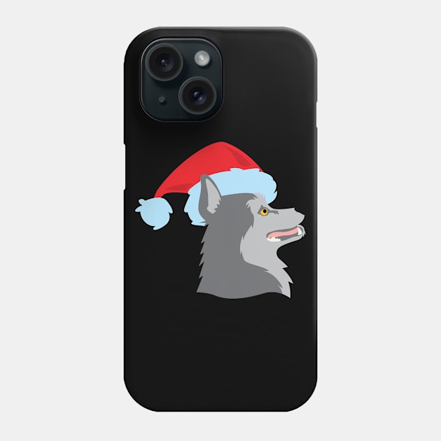 Husky wearing santa hat side Phone Case by holidaystore