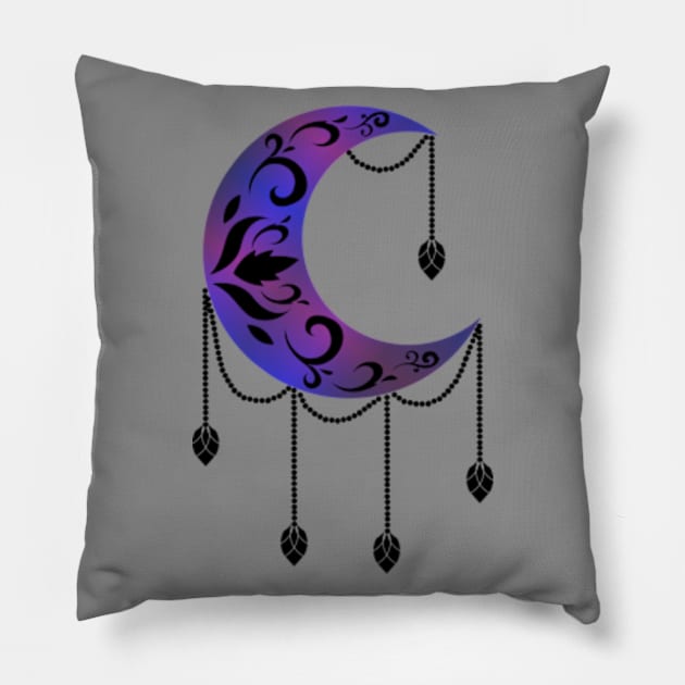 MOON, METAL MOON, NEW MOON, MOON ART, WICCA MOON Pillow by RENAN1989