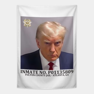 Inmate Trump Mugshot Fulton County Jail Tapestry