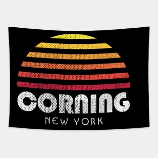 Corning NY Finger Lakes Retro Sunset Tapestry