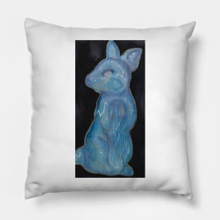 Watercolour rabbit with gold and silver accents Pillow