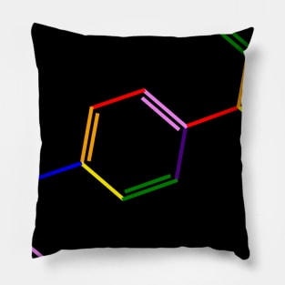 Ibuprofen Molecule Rainbow Chemistry Pillow