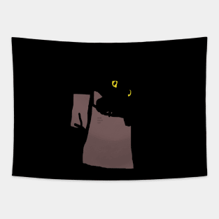 Black Cat Halloween Merch Tapestry