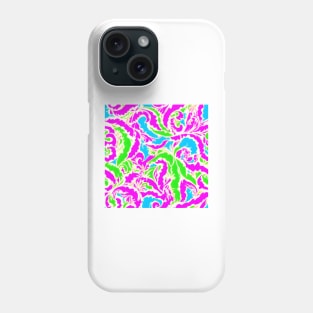 Highlighter pink, green, blue and white preppy paisely Phone Case