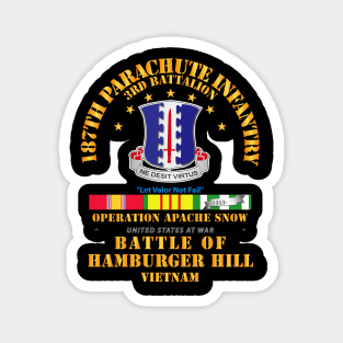 Hamburger Hill - 3rd Bn 187th Infantry w Svc Ribbons Magnet