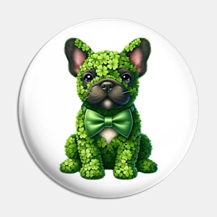 Clover French Bulldog St Patricks Day Pin