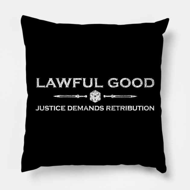 D20 Roleplaying Alignment - Lawful Good Pillow by Modern Medieval Design