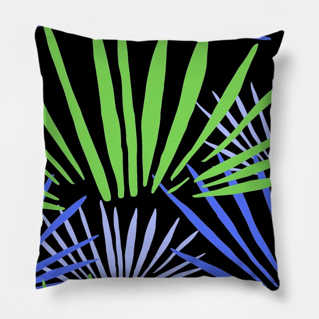 Plant pattern blue green Pillow by KQ1985