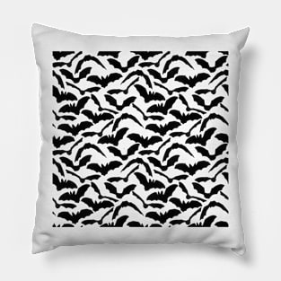 Halloween Bats - Black & White Pillow