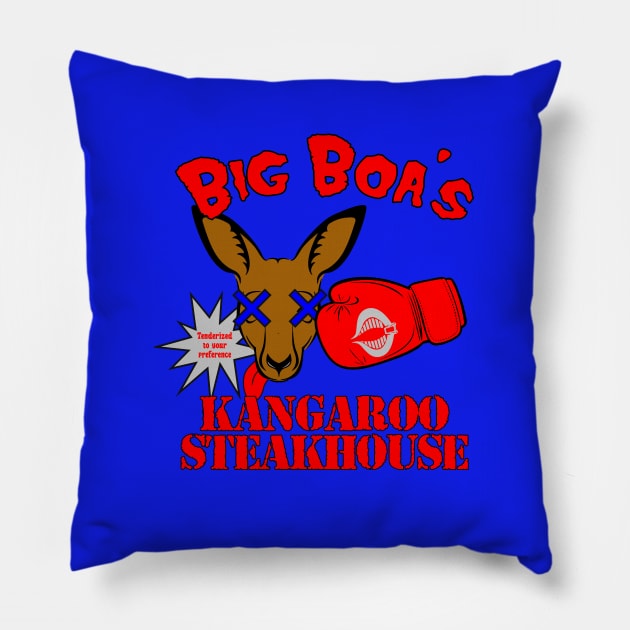 Big Boa's Kangaroo Steakhouse Pillow by BadAsh Designs