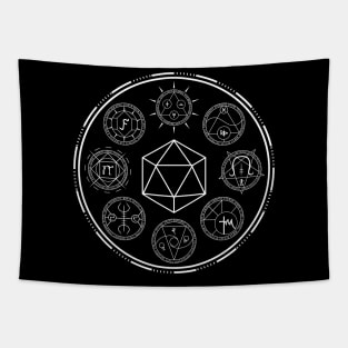 Runic Schools of Magic (White) Tapestry