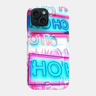 Ho Ho Ho Christmas Pink-Blue Hoho Neon Lights Phone Case