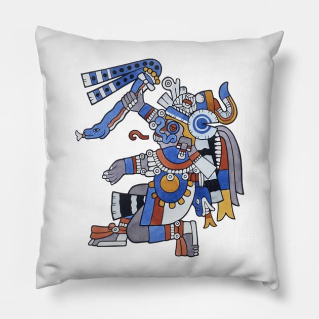 Tlaloc - He Who Makes Things Sprout Pillow by los-ancients