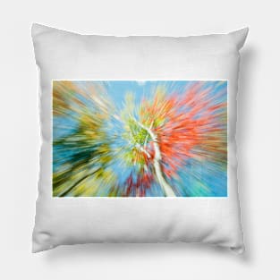 Vibrant nature abstract zoom blur Pillow