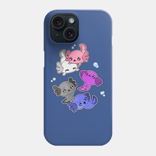 Genderfluid Axolotl LGBT Pride Flag Phone Case by Psitta