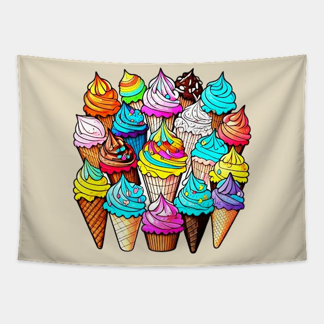 Ice Cream Collecrion Tapestry by Sugarori