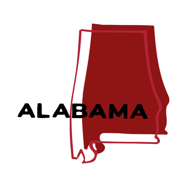 Crimson Red State of Alabama by MaryMerch