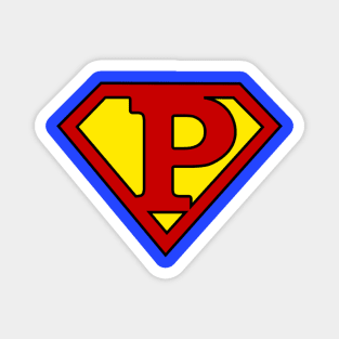 Superhero Symbol Letter P Magnet