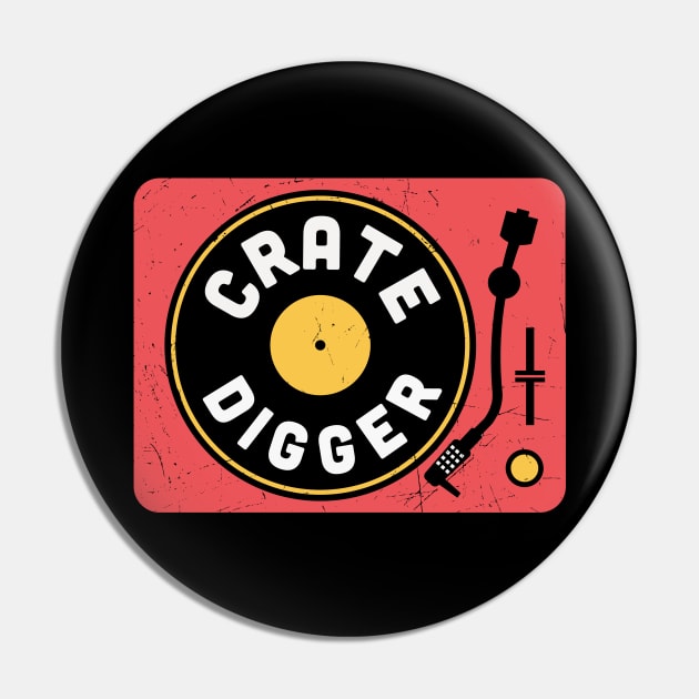 Vintage Crate Digger Turntable // Vinyl Record Collector // Vinyl Junkie Music Lover Pin by SLAG_Creative