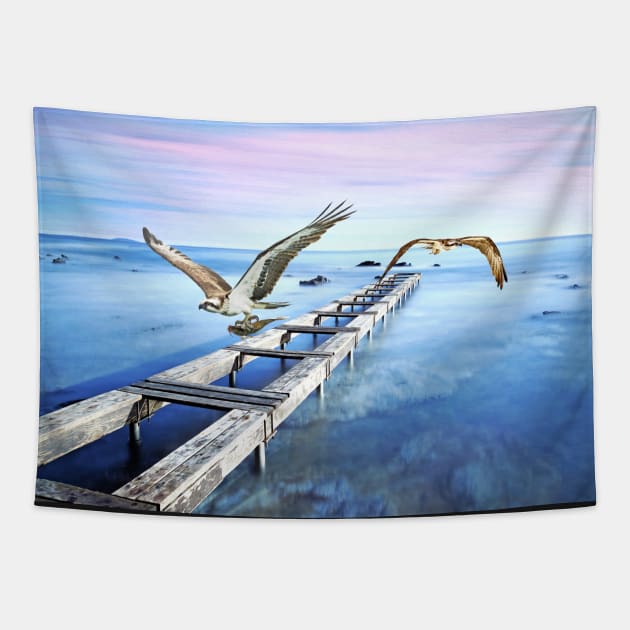 Osprey on the Move Tapestry by lauradyoung