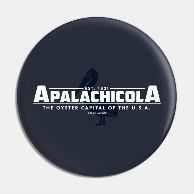 Apalachicola, Florida - Pelican Pin by deadmansupplyco