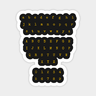 Yellow Typewriter Letters and Numbers Magnet