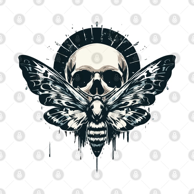 Moth skull horror by Evgmerk