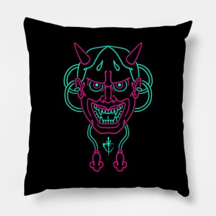 Neon hannya Pillow