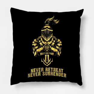 Knights Templar Heroic MOTTO Never Retreat Never Surrender Pillow