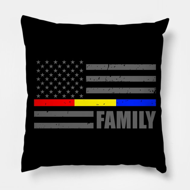 911 Dispatcher Flag - Thin Blue Line - Thin Red Line - Thin Gold Line Pillow by bluelinemotivation