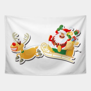 Santa and Reindeer Tapestry