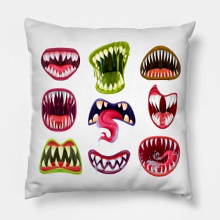 Monster mouths teeth Pillow