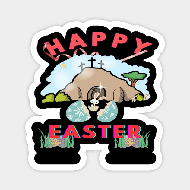 Happy Easter Shirt Retro Easter T-Shirt Gift For Easter Vintage Easter Tee Easter Day Shirt For Women & MEN Easter Decoration Groovy Easter T-Shirt Magnet by best seller shop