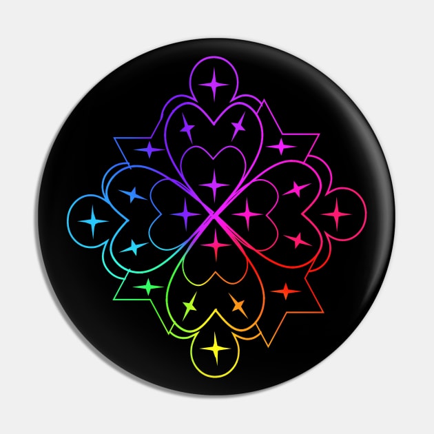 Single heart rainbow mandala Pin by Timeforplay