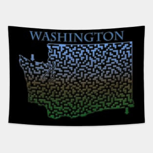 Washington State Outline Maze & Labyrinth Tapestry