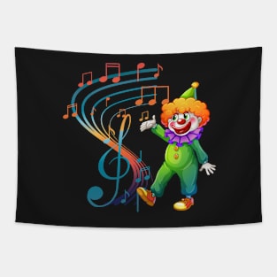 Music Note With Clown Tapestry
