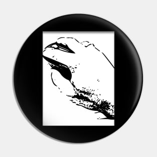 Black white design of hand with mouse Pin