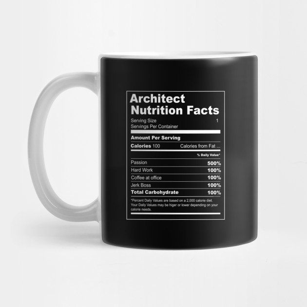 Funny Architect Gift Nutrition Facts - Architect Gift - Mug | TeePublic Funny Architect Gift Nutrition Facts - Architect Gift - Mug | TeePublic