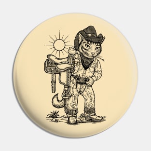 Cowboy-Cat with a  horse saddle Pin