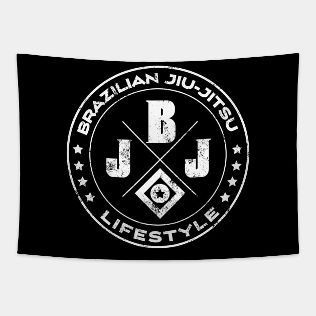 Brazilian Jiu-Jitsu Logo Tapestry by Black Tee Inc