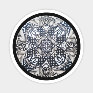 Monochrome Mandala Magnet