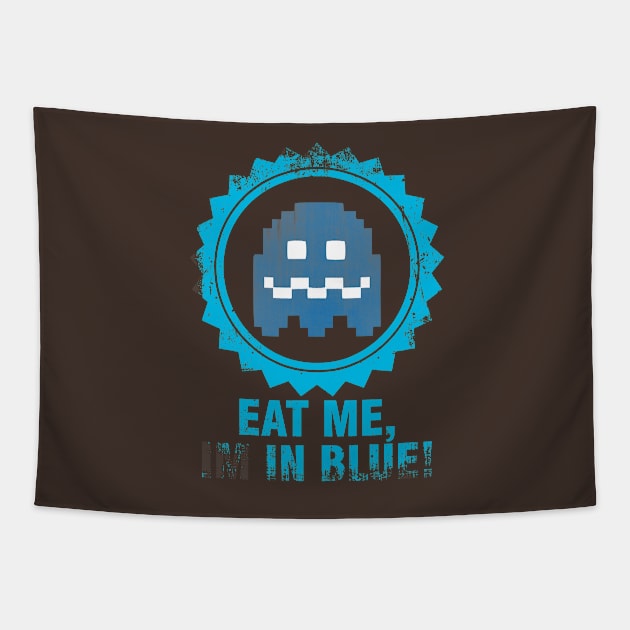 Eat me, im in blue! Tapestry by tiranocyrus