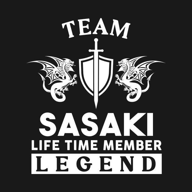 Sasaki Name T Shirt - Sasaki Life Time Member Legend Gift Item Tee by unendurableslemp118