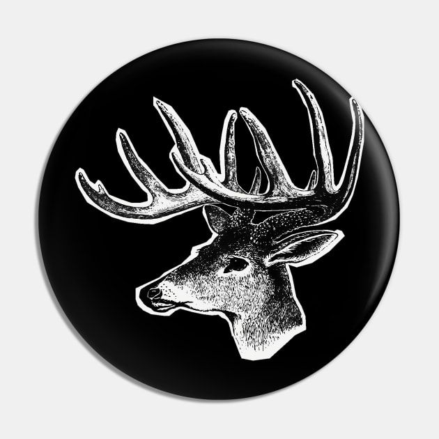 Deer head. Horned deer Pin by Marccelus