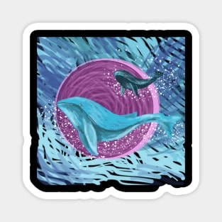 Whales blue Magnet