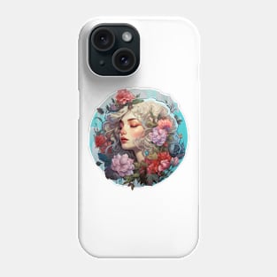 Beautiful girl surrounded by flowers Phone Case