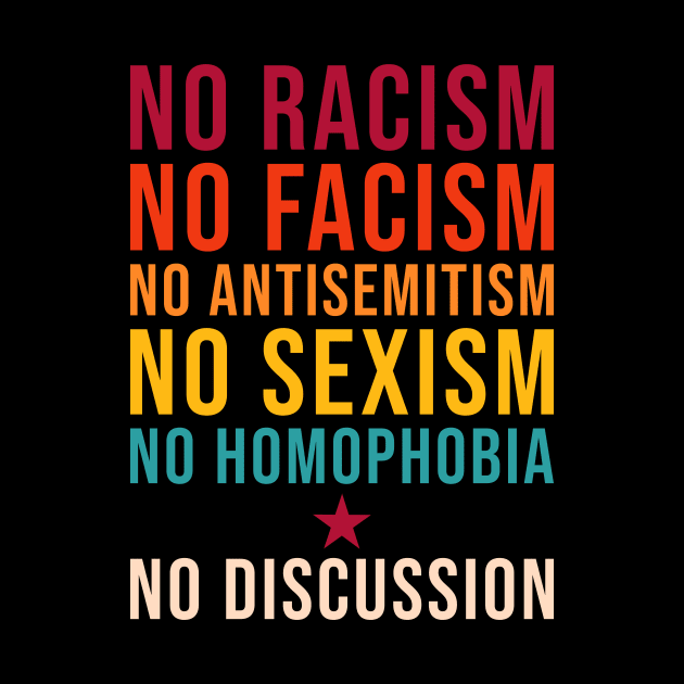 No Racism Facism Antisemitism Sexism Homophobia No Discussion by MMROB